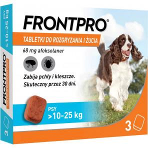 FRONTPRO 68 mg – tabletki do rozgryzania i żucia na pchły i kleszcze dla psów 10–25 kg (3 tabletki) - zdjęcie produktu