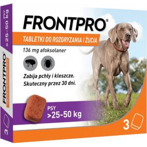 FrontPro tabletki na pchły i kleszcze dla psa 25–50 kg (XL) – 3 tabletki do żucia 136 mg (OTC) - zdjęcie produktu