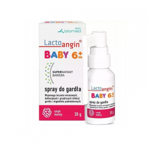 Lactoangin Baby – spray do gardła, smak malinowy (30 g) dla dzieci po 6 miesiącu życia - zdjęcie produktu