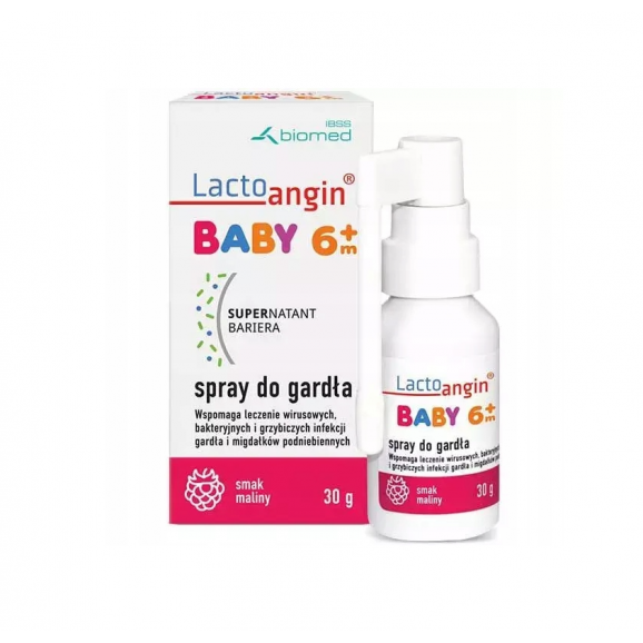 Lactoangin Baby – spray do gardła, smak malinowy (30 g) dla dzieci po 6 miesiącu życia Lactoangin Baby – spray do gardła, smak malinowy (30 g) dla dzieci po 6 miesiącu życia - zdjęcie produktu
