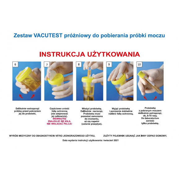 Vacutest próżniowy zestaw do pobierania próbki moczu (1 sztuka) - zdjęcie produktu