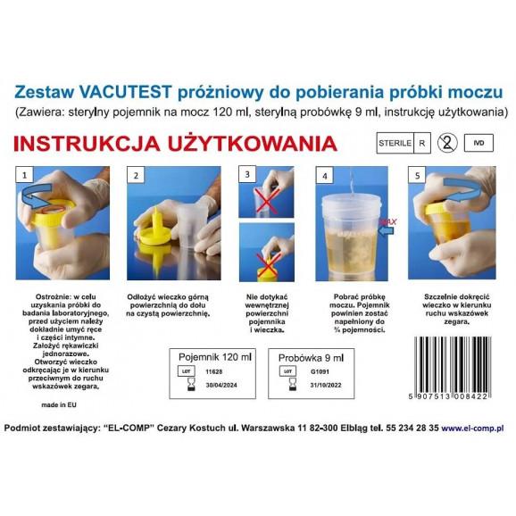 Vacutest próżniowy zestaw do pobierania próbki moczu (1 sztuka) - zdjęcie produktu
