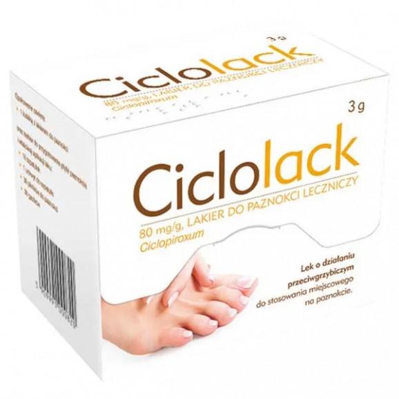 Ciclolack, lakier do paznokci leczniczy, 80 mg/g, 3,3 ml Ciclolack, lakier do paznokci leczniczy, 80 mg/g, 3,3 ml - zdjęcie produktu