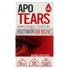 ApoTears, jałowy, nawilżający roztwór do oczu, 0,4%, 10 ml - zdjęcie produktu