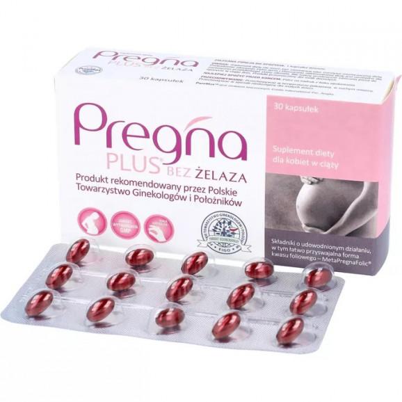 Pregna Plus bez żelaza – suplement diety (30 kapsułek) Pregna Plus bez żelaza – suplement diety (30 kapsułek) - zdjęcie produktu