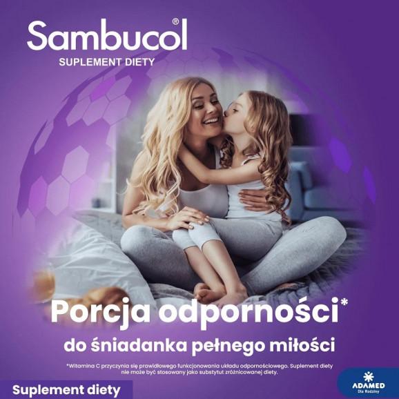 Sambucol Junior, płyn wspomagający odporność dla dzieci 120 ml + kosmetyczka + łyżeczka Sambucol - zdjęcie produktu