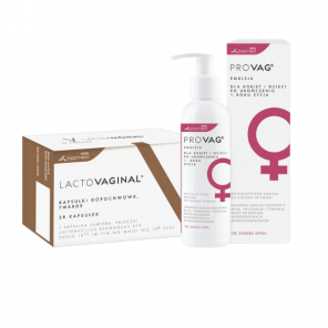 Lactovaginal globulki dopochwowe 28 sztuk + Provag emulsja do higieny intymnej 150ml - zdjęcie produktu