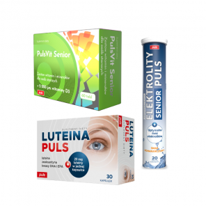 Zestaw Dla Seniora PULS PulsVit Senior 60 tabletek + Luteina Puls 30 kapsułek + Elektrolity Senior Puls 20 tabletek musujących - zdjęcie produktu
