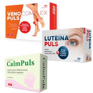 Zestaw Dla Kierowcy Zawodowego PULS Luteina Puls 30 kapsułek + VenoComplex Puls 60 kapsułek + CalmPuls 60 tabletek GRATIS - zdjęcie produktu