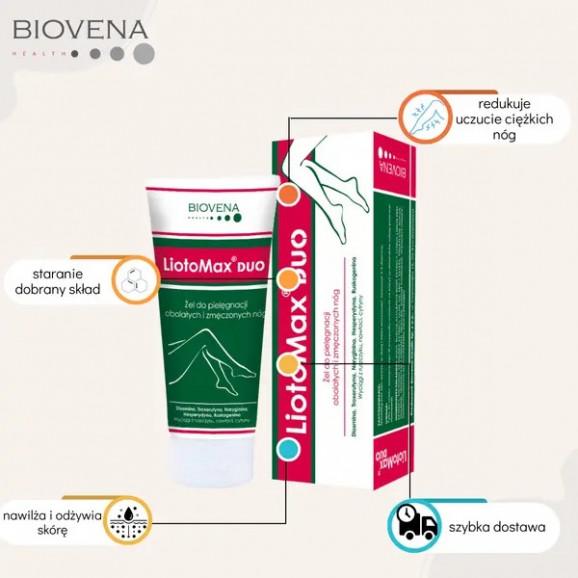 Biovena Health LiotoMax® DUO – żel do pielęgnacji obolałych i zmęczonych nóg (100 g) Biovena Health LiotoMax® DUO – żel do pielęgnacji obolałych i zmęczonych nóg (100 g) - zdjęcie produktu