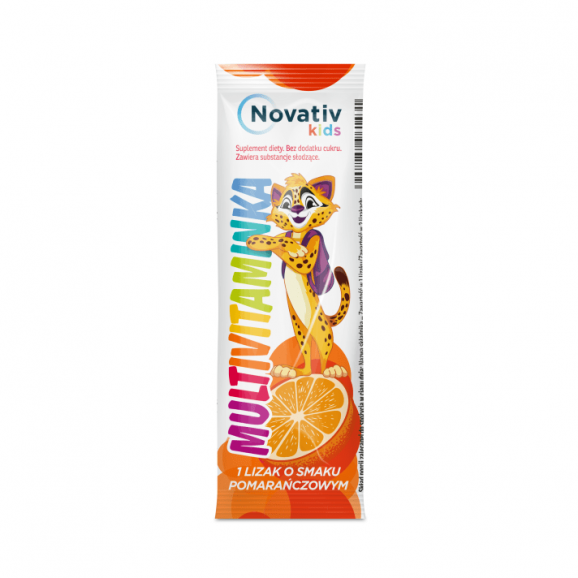 Novativ Kids Multivitaminka Lizaki o smaku pomarańczowym (30 sztuk) - zdjęcie produktu