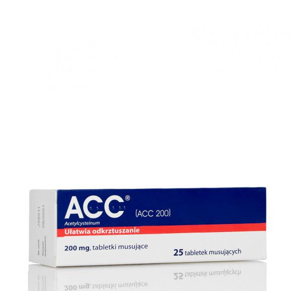 ACC 200 mg – tabletki musujące ułatwiające odkrztuszanie (25 szt.) (import równoległy) ACC 200 mg – tabletki musujące ułatwiające odkrztuszanie (25 szt.) (import równoległy) - zdjęcie produktu