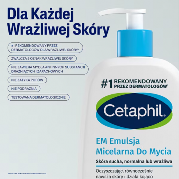 Cetaphil, emulsja micelarna do mycia (473 ml) Cetaphil, emulsja micelarna do mycia (473 ml) - zdjęcie produktu