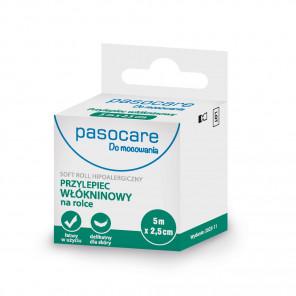 Pasocare Soft Roll, plaster włókninowy (przylepiec) 5 m x 2,5 cm – wyrób medyczny (1 rolka) - zdjęcie produktu
