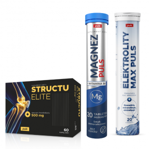 Zestaw Dla Aktywnych Structu Elite Puls 60 kapsułek + Magnez B6 Puls 20 tabletek musujących + Elektrolity Max Puls 20 tabletek - zdjęcie produktu