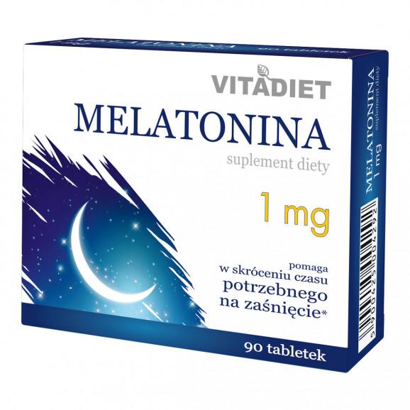 Vitadiet Melatonina, 1 mg – suplement diety (90 tabletek) - zdjęcie produktu