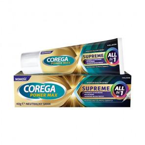 Corega Power Max Supreme All‑In‑1 – krem mocujący do protez zębowych, neutralny (40 g) - zdjęcie produktu