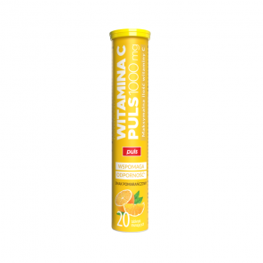 Witamina C PULS 1000 mg, tabletki musujące, smak pomarańczowy (20 szt.) - zdjęcie produktu