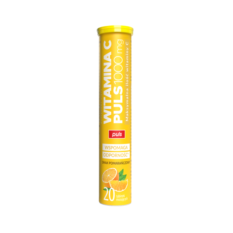 Witamina C PULS 1000 mg, tabletki musujące, smak pomarańczowy (20 szt.)