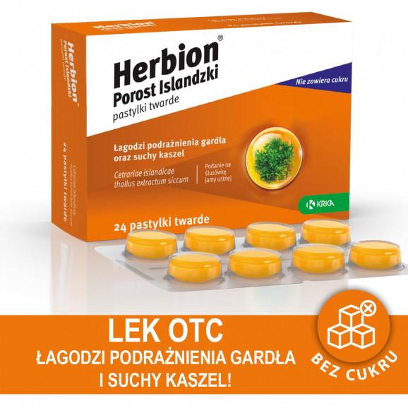 Herbion Porost Islandzki, 24 pastylki do ssania - zdjęcie produktu