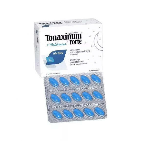 Tonaxinum Forte na noc + Melatonina, tabletki, 60 szt. Tonaxinum Forte na noc + Melatonina, tabletki, 60 szt. - zdjęcie produktu