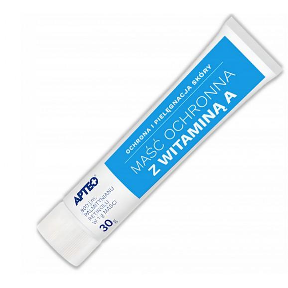 Maść ochronna z witaminą A Apteo, do pielęgnacji skóry suchej, łuszczącej się, popękanych kącików ust (30 g) - zdjęcie produktu