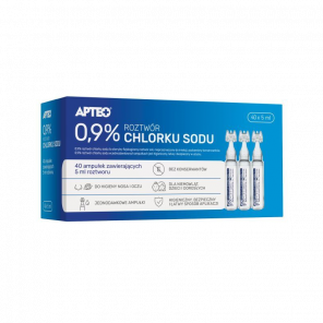 Apteo 0,9% Roztwór chlorku sodu, 40 x 5 ml - zdjęcie produktu