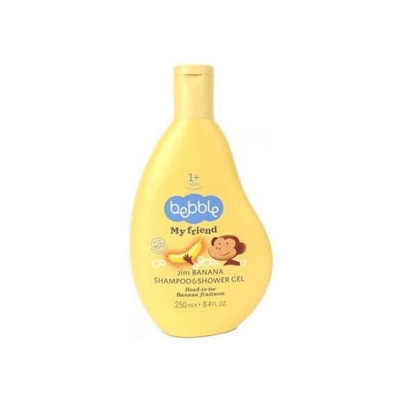 Bebble My friend 2w1, szampon i żel do mycia ciała, Banana, 250 ml Bebble My friend 2w1, szampon i żel do mycia ciała, Banana, 250 ml - zdjęcie produktu