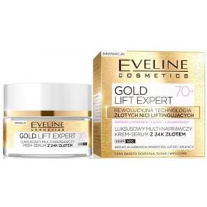 Eveline Cosmetics Gold Lift Expert 70+, ujędrniający krem-serum z 24K złotem, 50 ml - zdjęcie produktu