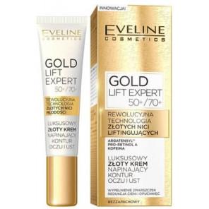 Eveline Cosmetics Gold Lift Expert 50+/70+, krem napinający kontur oczu i ust, 15 ml - zdjęcie produktu