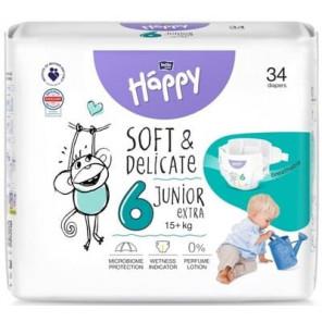 Bella Happy Soft & Delicate, pieluszki, rozmiar 6 Junior Extra 15+ kg, 34 szt. - zdjęcie produktu