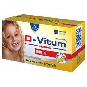 D-Vitum 800 j.m. – kapsułki twist-off z witaminą D3 dla dzieci (90 kapsułek) - zdjęcie produktu
