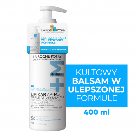 La Roche-Posay Lipikar Balsam AP+M MAX balsam regenerujący do twarzy i ciała (400 ml) La Roche-Posay Lipikar Balsam AP+M MAX balsam regenerujący do twarzy i ciała (400 ml) - zdjęcie produktu