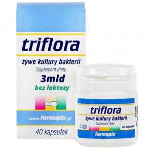 Triflora, żywe kultury bakterii bez laktozy – suplement diety (40 kapsułek) - zdjęcie produktu