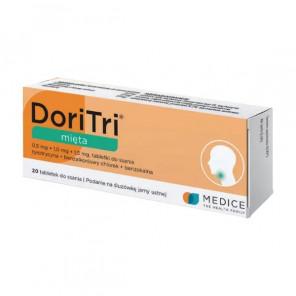 DoriTri mięta 0,5 mg + 1 mg + 1,5 mg – tabletki do ssania (20 tabl.) - zdjęcie produktu
