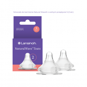 Lansinoh Natural Wave Smoczek do butelki o wolnym przepływie S (2 szt.) - zdjęcie produktu
