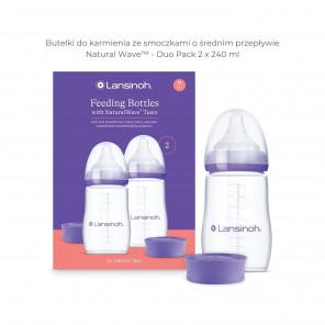 Lansinoh NaturalWave Butelka ze smoczkiem o średnim przepływie (2 x 240 ml) - zdjęcie produktu