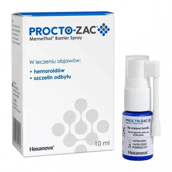 Procto-Zac MemeThol Barrier Spray, na hemoroidy i szczeliny odbytu (10 ml) Procto-Zac MemeThol Barrier Spray, na hemoroidy i szczeliny odbytu (10 ml) - zdjęcie produktu
