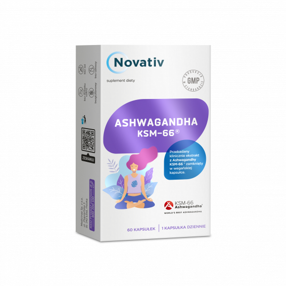 Novativ Ashwagandha KSM-66 – suplement diety (60 kapsułek) - zdjęcie produktu