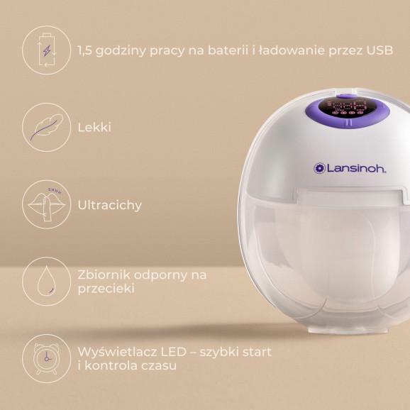 Lansinoh laktator podwójny bezprzewodowy Hands-free – laktator elektryczny (1 szt.) - zdjęcie produktu