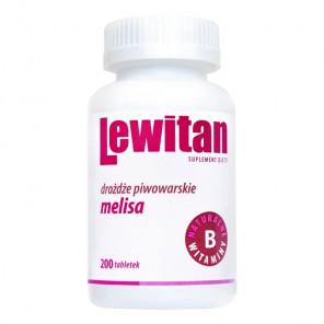 Lewitan Drożdże Piwowarskie + Melisa, tabletki, 200 szt. - zdjęcie produktu