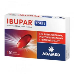 Ibupar Forte 400 mg – Lek przeciwbólowy i przeciwgorączkowy (10 tabletek) - zdjęcie produktu