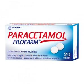 Paracetamol Filofarm 500 mg – tabletki (20 sztuk) - zdjęcie produktu