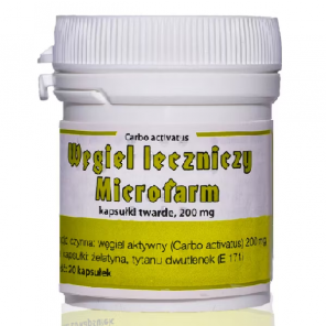 Węgiel leczniczy Microfarm 200 mg – 20 kapsułek - zdjęcie produktu