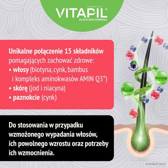 Vitapil z biotyną – suplement diety na włosy, skórę i paznokcie (60 kapsułek) Vitapil z biotyną – suplement diety na włosy, skórę i paznokcie (60 kapsułek) - zdjęcie produktu