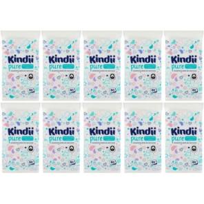 Cleanic Kindii, Pure, bawełniane płatki kosmetyczne dla niemowląt, pakiet 10x 60 szt. - zdjęcie produktu