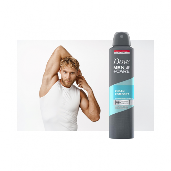 Dove Men+Care Clean Comfort 48H Antyperspirant męski, spray 250 ml - zdjęcie produktu