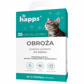 Bros Happs, obroża przeciw pchłom dla kotów 35 cm, 1 szt. - zdjęcie produktu