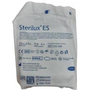 Sterilux ES, kompresy jałowe z gazy, 17-nitkowe, 8-warstwowe 7,5 cm x 7,5 cm, 3 szt. - zdjęcie produktu