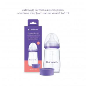 Lansinoh Natural Wave® Butelka do karmienia 240 ml ze smoczkiem o średnim przepływie - zdjęcie produktu